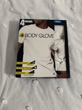 Body Glove White 4-Pack Men’s Crew T-Shirts